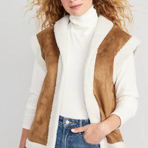 Faux-Suede Sherpa-Trim Vest for Women